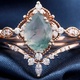 Rose Gold Agate Starburst Ring