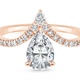 Rose Gold Pear Moissanite Crown Ring