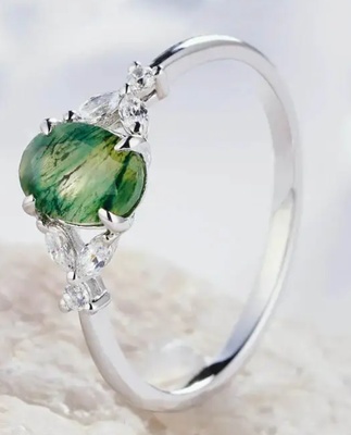 Willow and Crystal Mosaic Ring