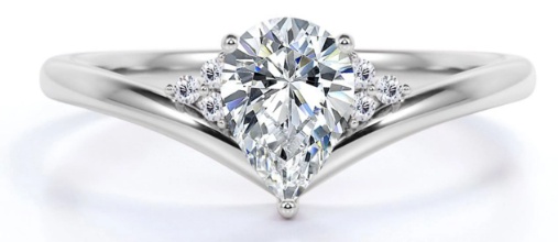 Pear Cut Moissanite Trinity Ring