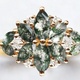 Green Agate Floral Burst Ring